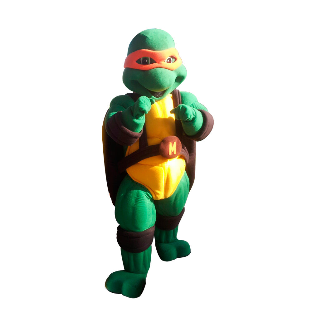 Orange Ninja Turtle mascot costume, sizes Standard (S-M-L)-2XL