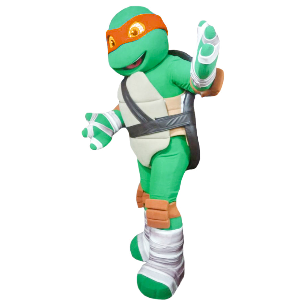 Orange Ninja Turtle mascot costume, sizes Standard (S-M-L)-2XL