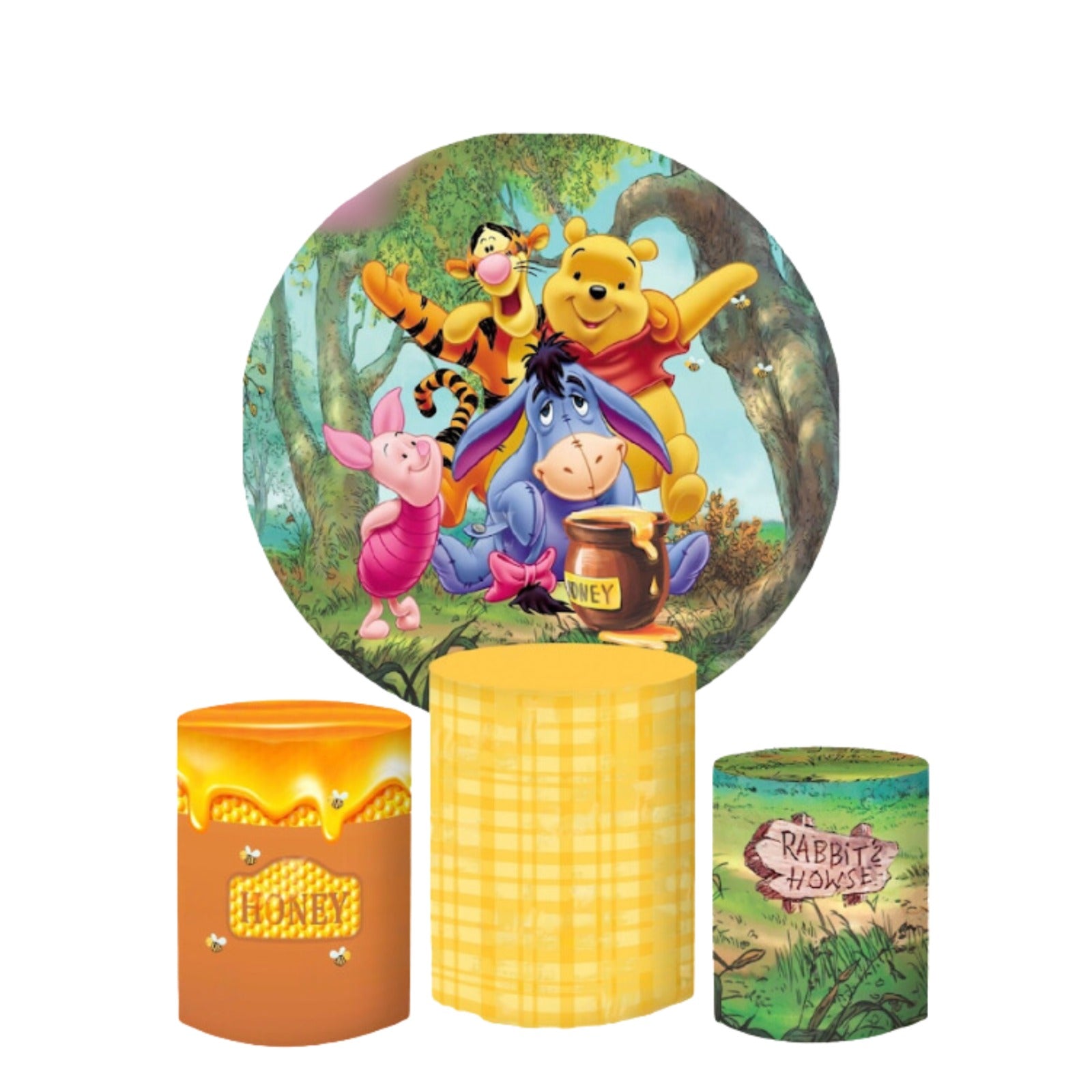 Winnie The Pooh Backdrop & Pedestal Cover